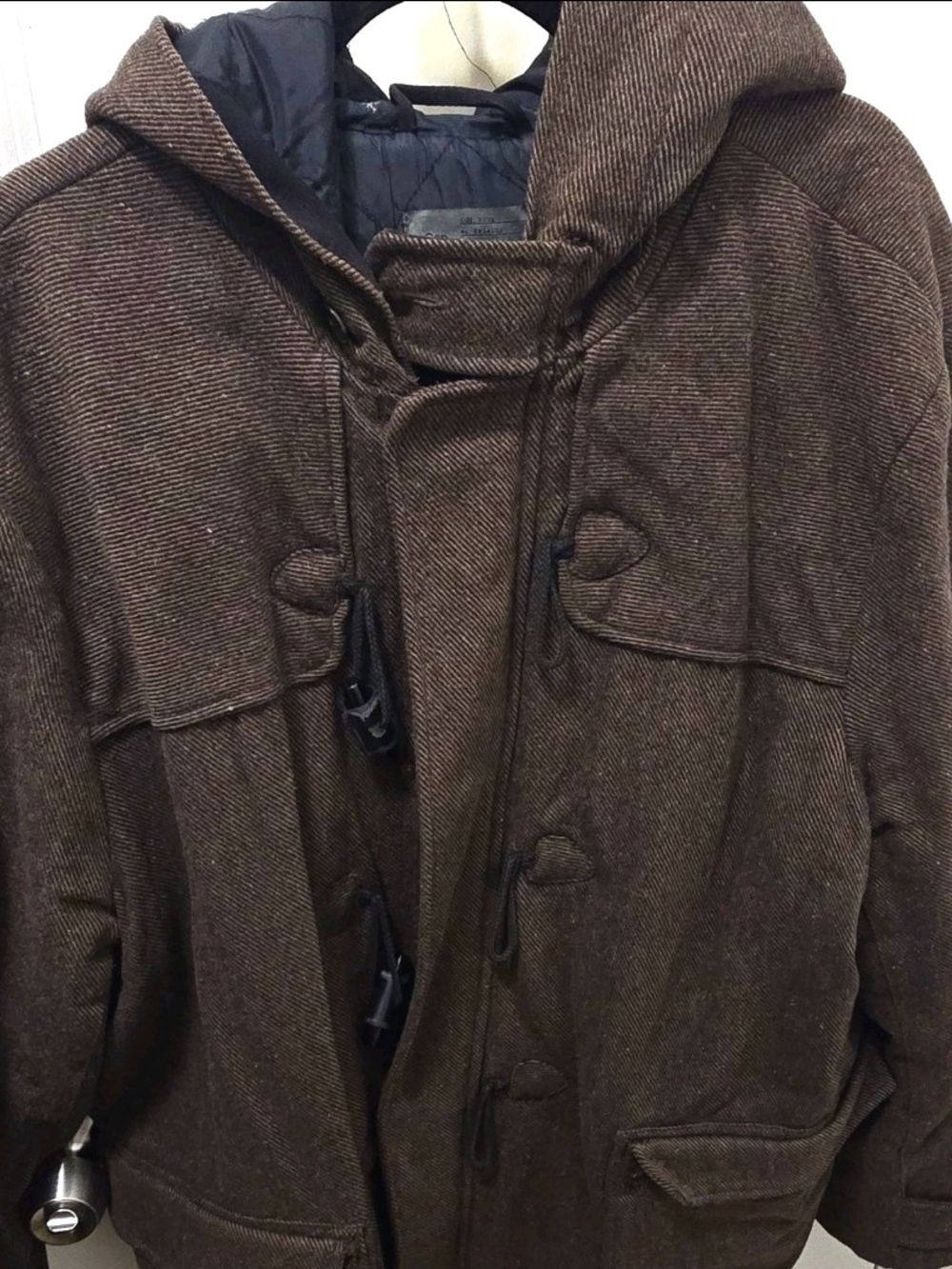 GAP Brown Hooded Toggle Pea Coat